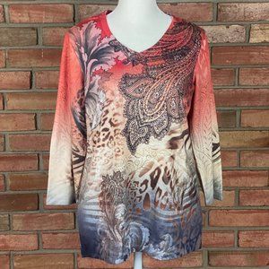 Chico's Embellished V-Neck Tee